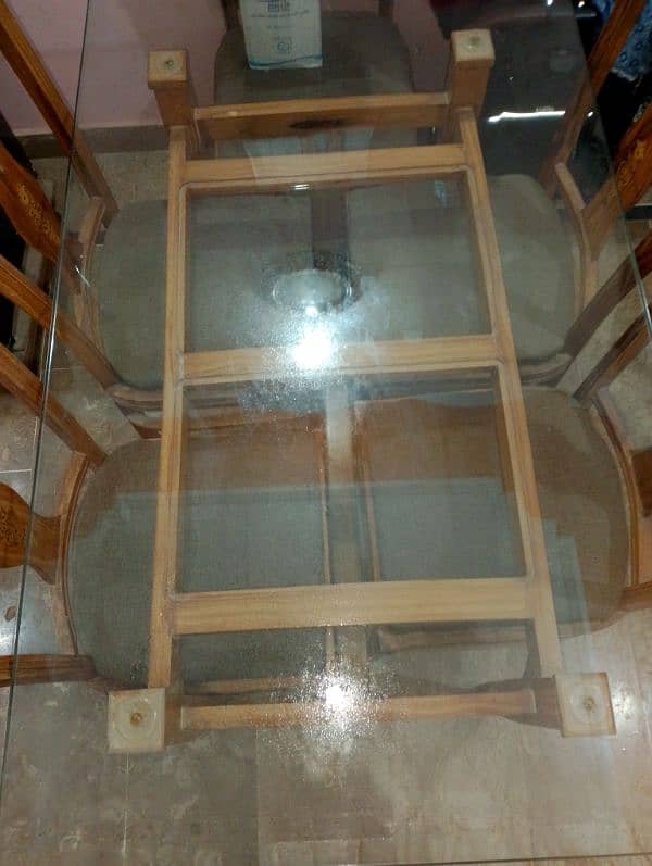 6 seater sheesham wooden dining table set 4