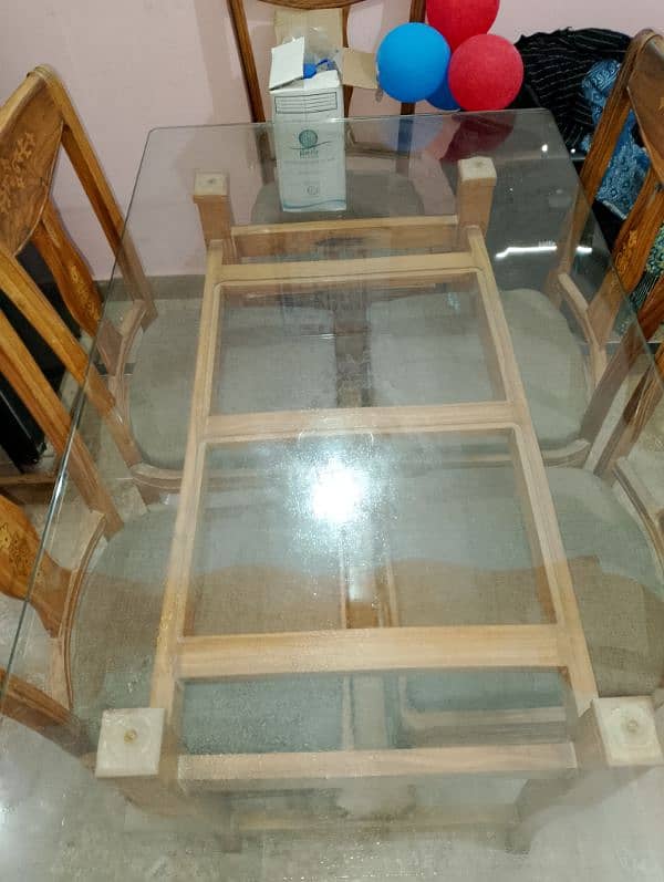 6 seater sheesham wooden dining table set 5