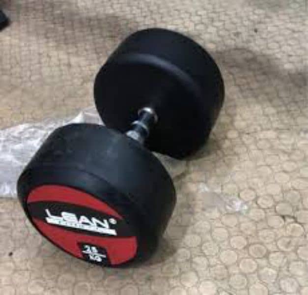 rubber plates dumbbell kettlebell olympic barbell rod chrome plate gym 6
