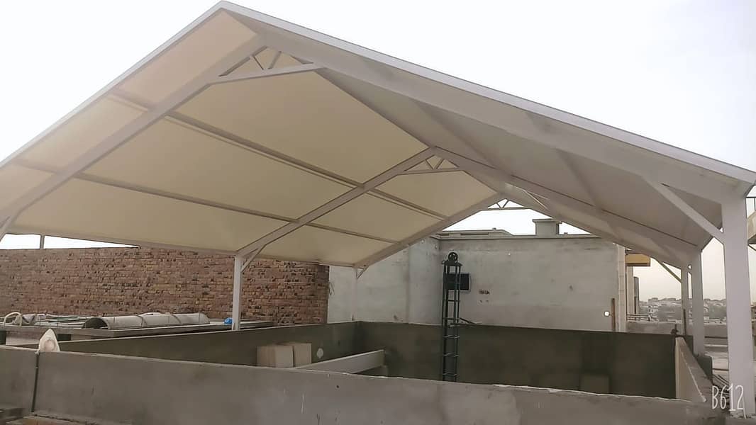Best Parking shed company in Pakistan - Pvc tensile shade - Heat proof 7