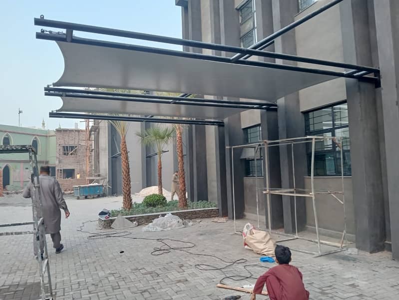 Best Parking shed company in Pakistan - Pvc tensile shade - Heat proof 13