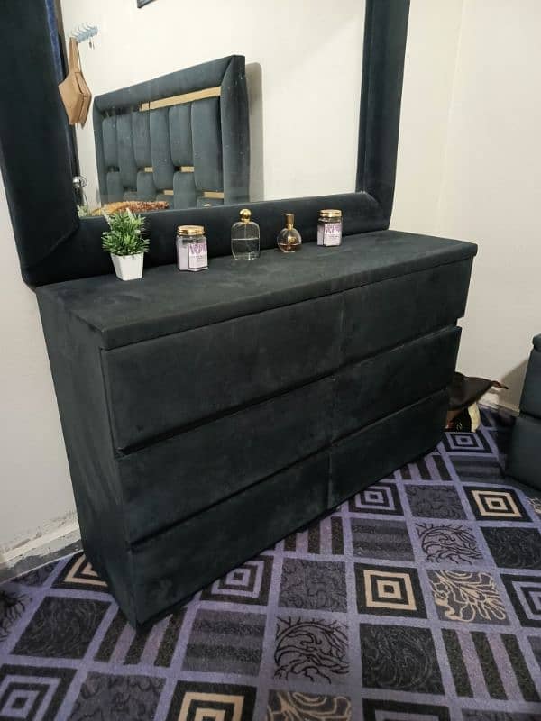 Double bed With side Tables + Dressing Table + Matress 1