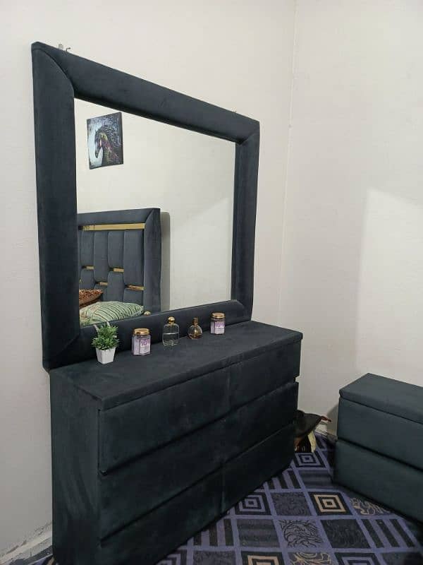 Double bed With side Tables + Dressing Table + Matress 2
