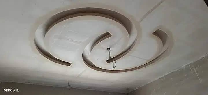 false ceiling new fancy designs, gypsum sheets 2 by 2, paint work 2
