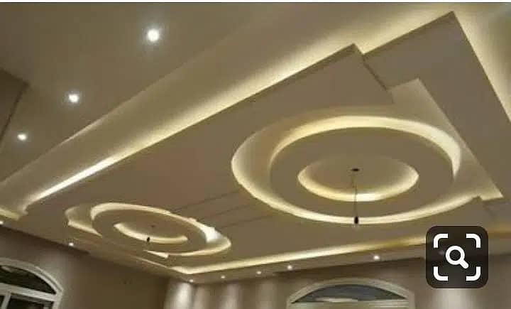 false ceiling new fancy designs, gypsum sheets 2 by 2, paint work 5