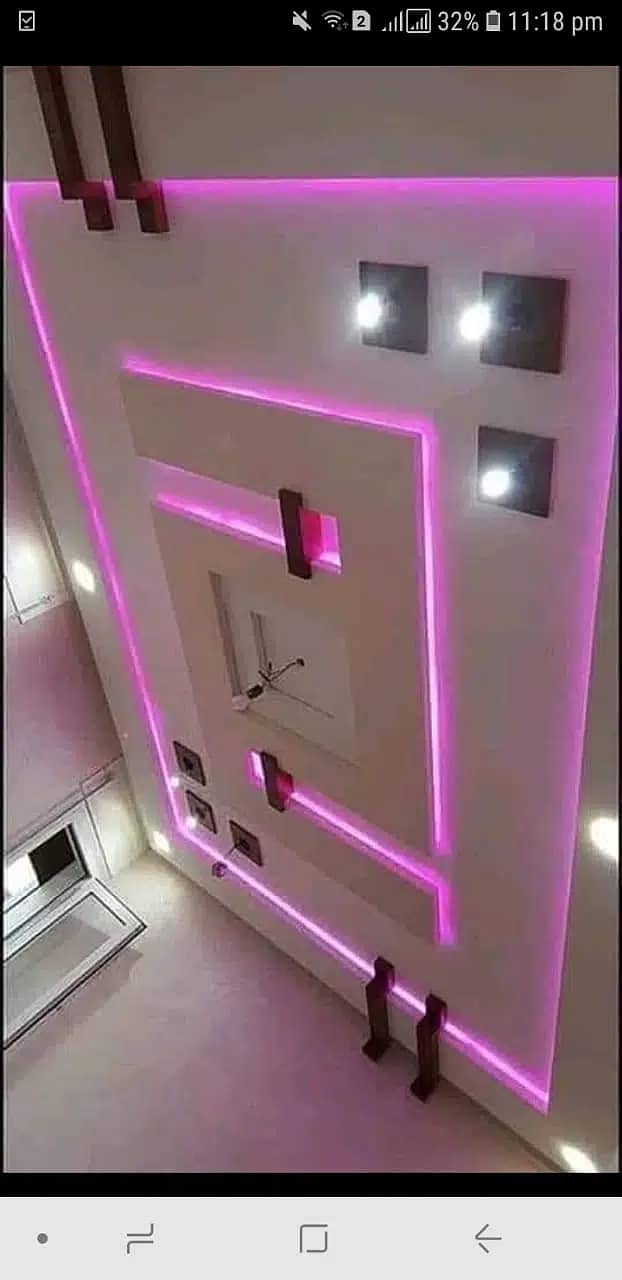 false ceiling new fancy designs, gypsum sheets 2 by 2, paint work 6