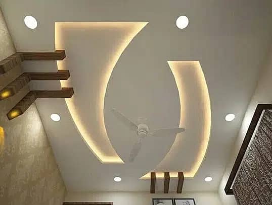 false ceiling new fancy designs, gypsum sheets 2 by 2, paint work 7