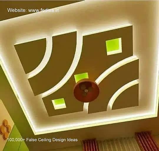 false ceiling new fancy designs, gypsum sheets 2 by 2, paint work 13