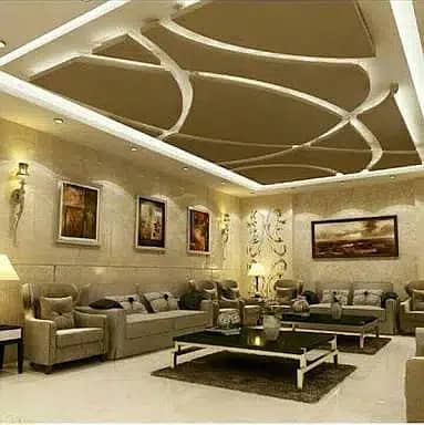 false ceiling new fancy designs, gypsum sheets 2 by 2, paint work 14