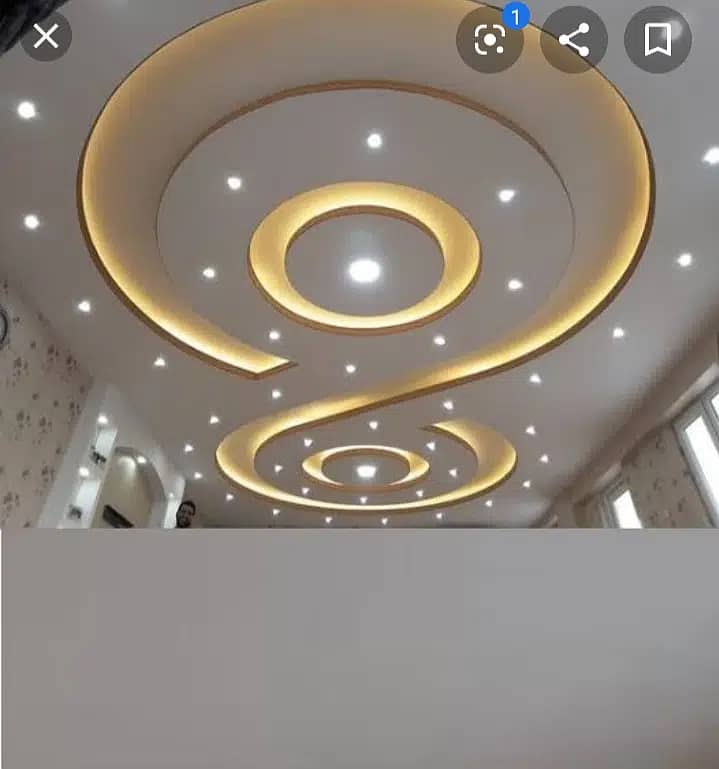 false ceiling new fancy designs, gypsum sheets 2 by 2, paint work 16