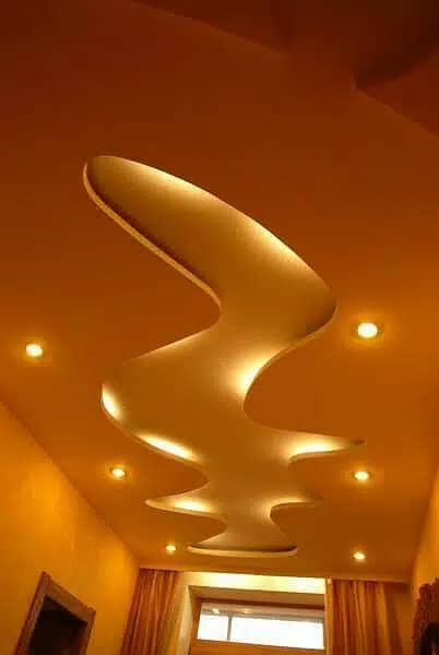 false ceiling new fancy designs, gypsum sheets 2 by 2, paint work 18