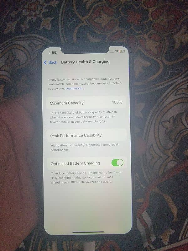 iPhone X Non pta 100 battery health ture tone face idy active 1