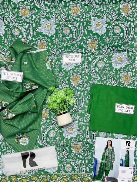 lawn unstitched suit 3 pc 1