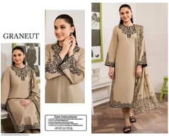 Woman unstitched 3 piece suit embroidered