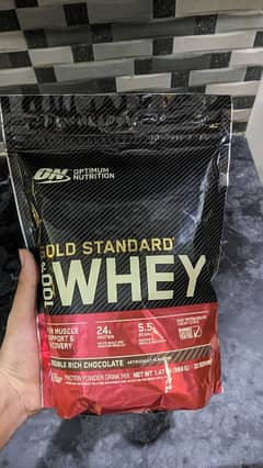 Whey protein Gold standard 1.5lb (669G)  Double rich chocolate flavour