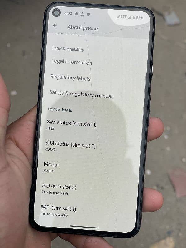 Google pixel 5 128gb dual pta 3