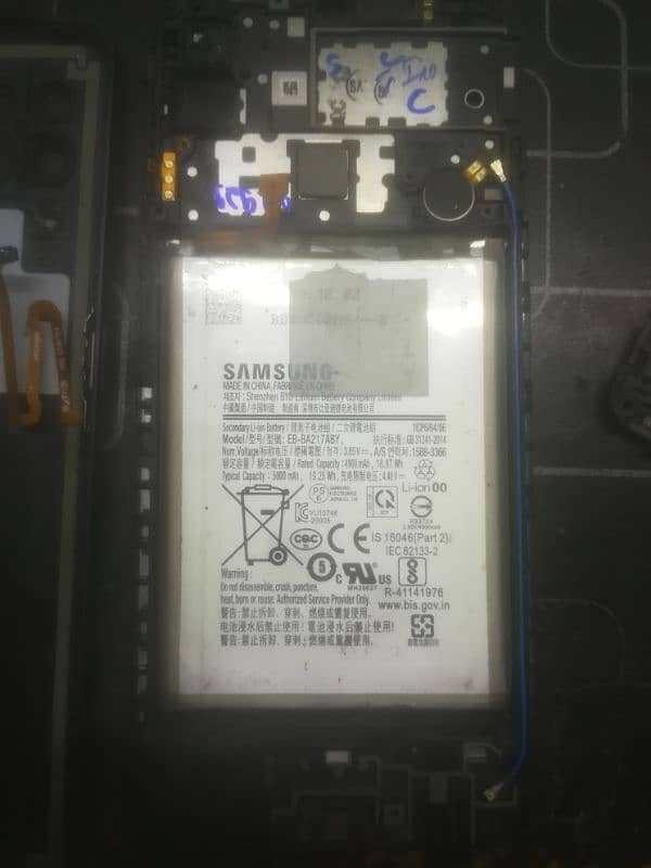 Samsung a12 complete body with finger print and battery orignal 1