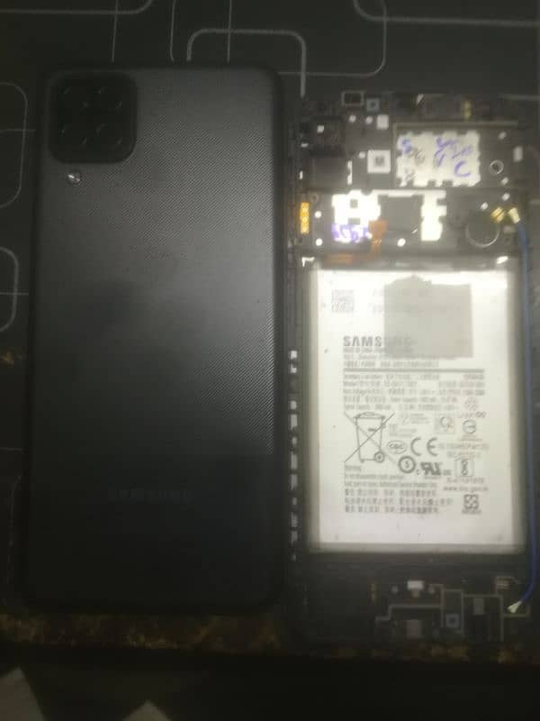 Samsung a12 complete body with finger print and battery orignal 2