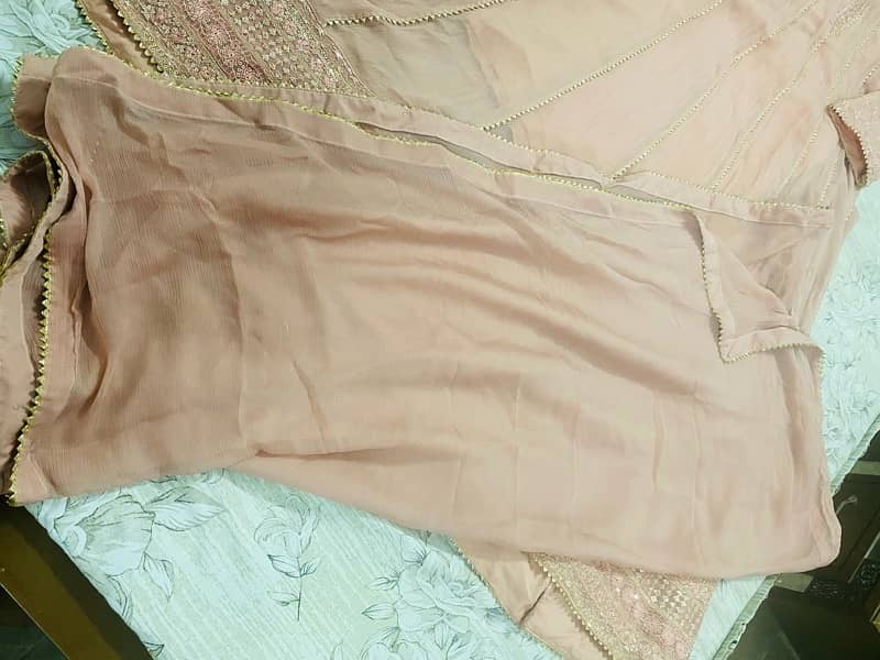 3 piece chiffon small size frock for sale 4