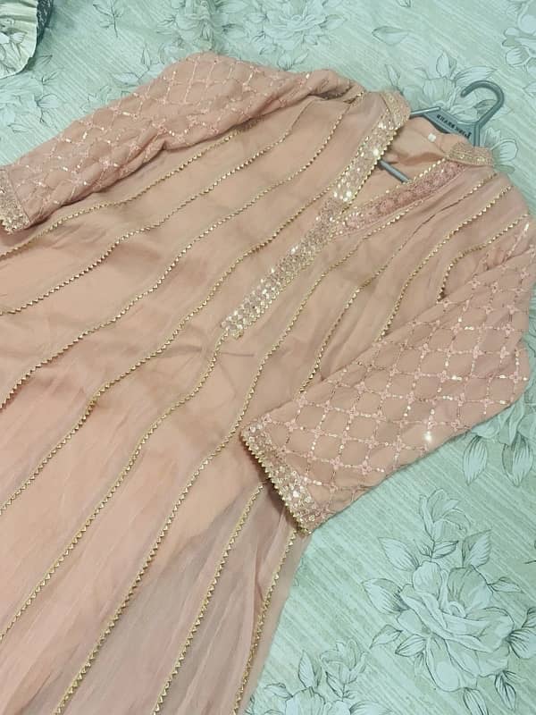 3 piece chiffon small size frock for sale 5