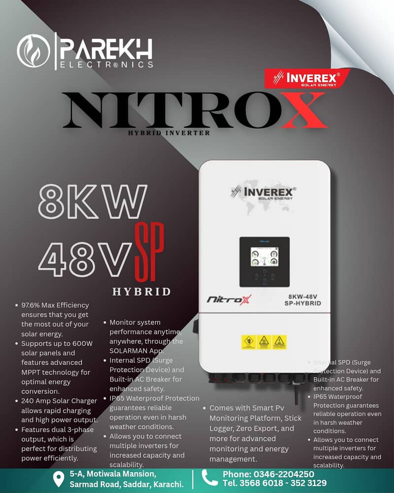 Hybrid Solar Inverter | Nitro X Inverters | 8 Kw 48 VSP | Hybrid In 0
