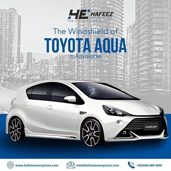 Toyota Aqua Windshield, Windscreen, Front back screen auto door glass 1