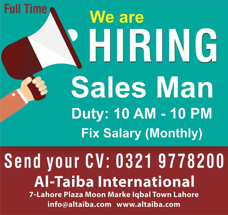 Need Sales Man 1