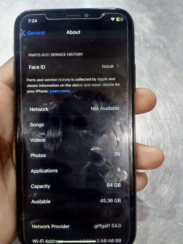 iPhone x non PTA 64GB hai yeh mera WhatsApp number hai 03 27 9938 723 6