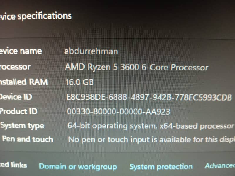 RYZEN 5 3600 TRAY CONDITION LIKE NEW PERSONAL USED AROUND 3/4 YEARS 3