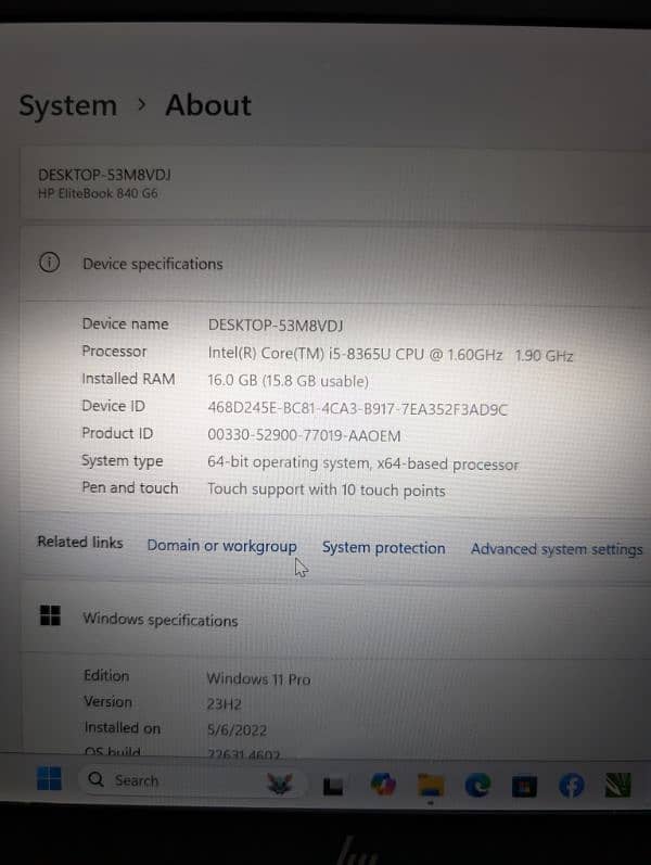 Hp Elitebook 840 G6 Notebook almost brand new condition for sale 11