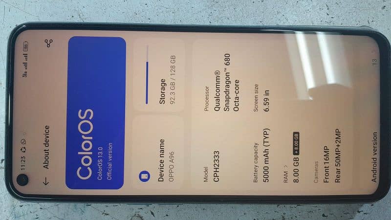 Oppo A96 ,used phone, good conditions, with box and charger . 3