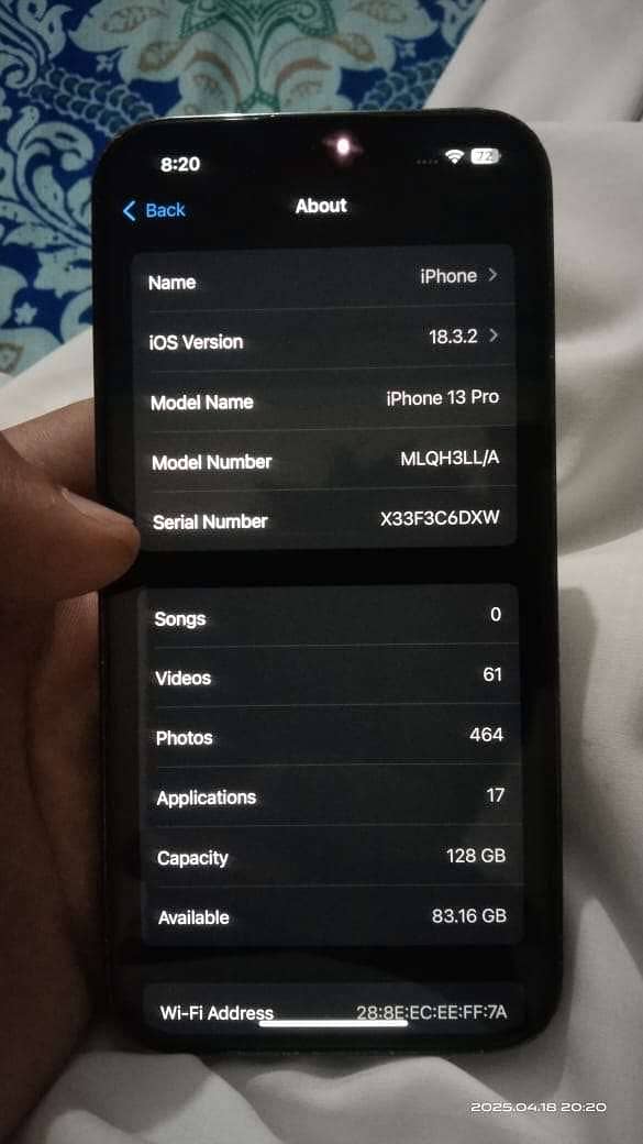 IPhone 13 Pro / JV / BH 82 / Waterpack / 10 by 10 condition 0
