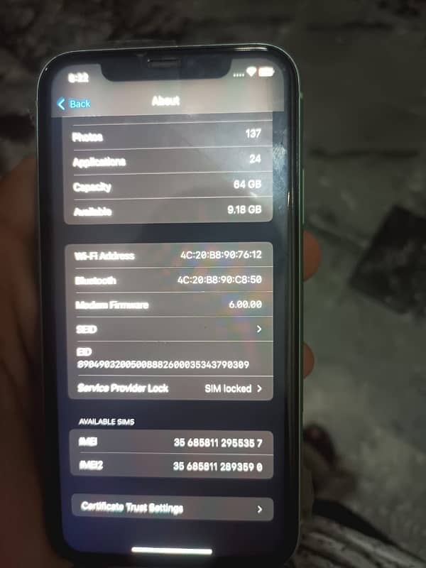 iphone 11 10/10 condition just faceid disable water pack 11