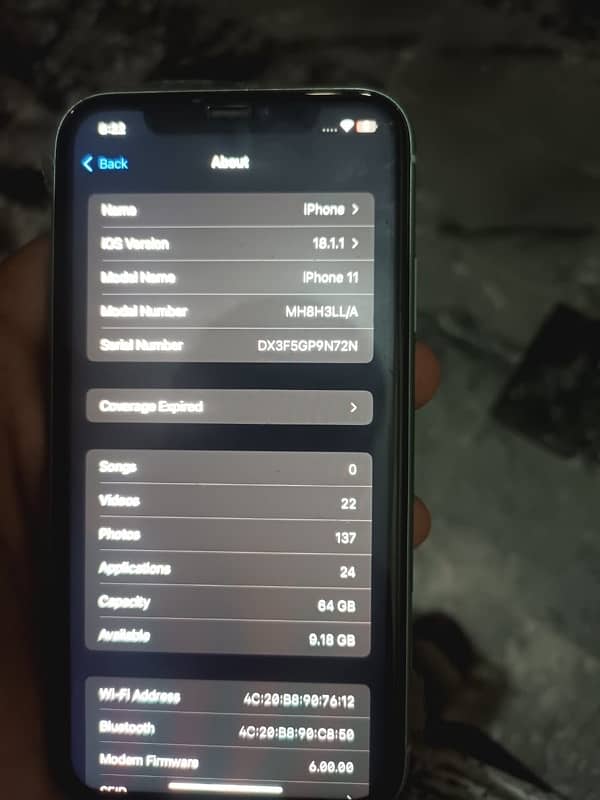 iphone 11 10/10 condition just faceid disable water pack 12