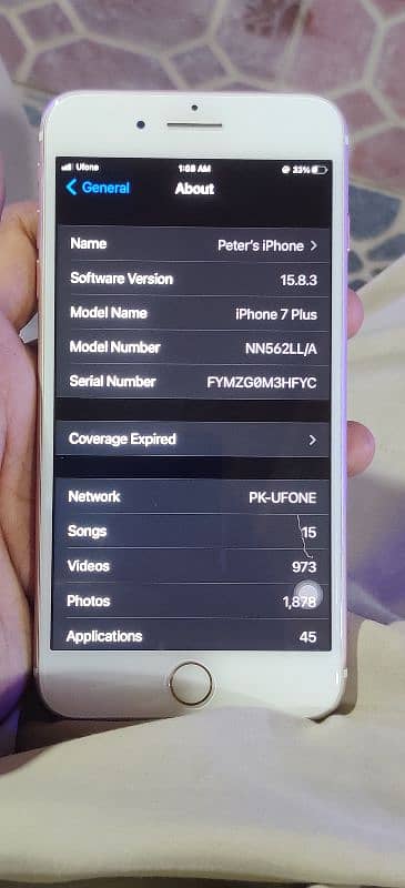 iphone 7plus PTA approved  128GB 7