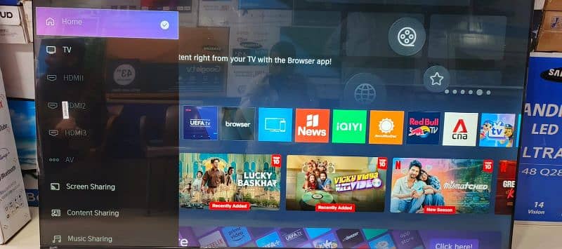 55 inches Full screen hicence led tv slim 4k voice command 2