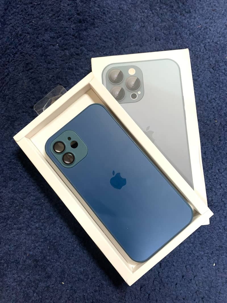 AG Glass case iPhone 12 Navy Blue 1