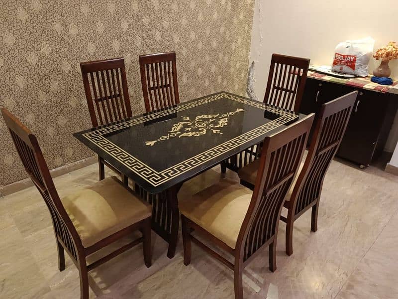 dining table / 6 chairs dining table / glass top dining table 3
