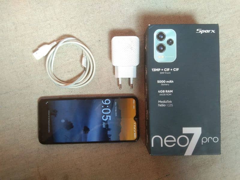 Sparx Neo7pro 4/64 Box, Charger PTA Approved fix Price No Bargaining 2