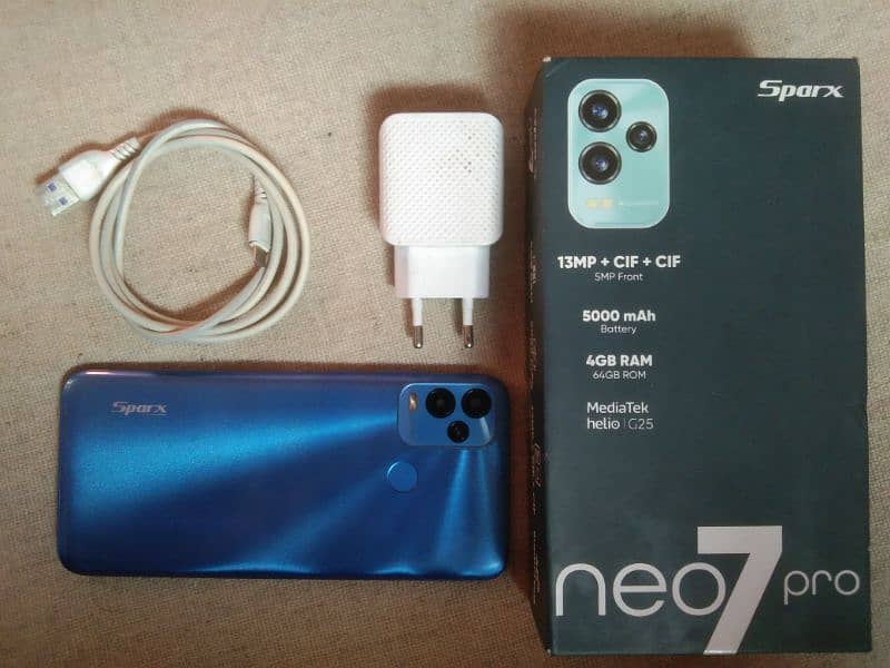 Sparx Neo7pro 4/64 Box, Charger PTA Approved fix Price No Bargaining 18