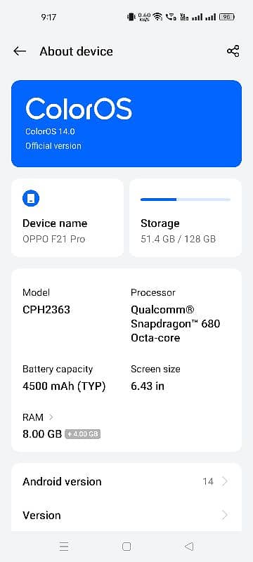 OPPO F21 PRO 0
