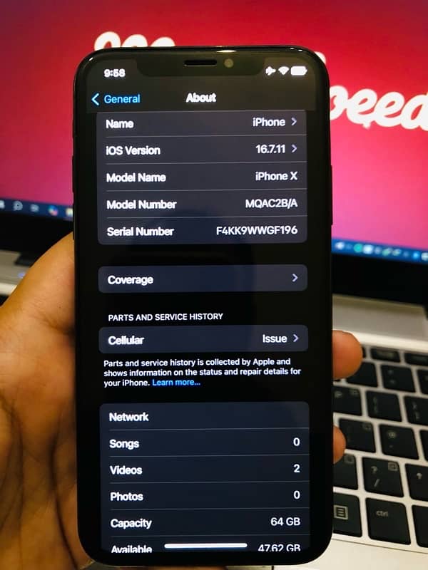 iPhone X 64gb icloud unlocked bypass All Apps work non pta space grey 6