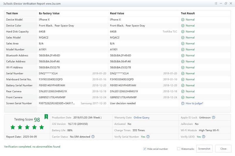 iPhone X 64gb icloud unlocked bypass All Apps work non pta space grey 15