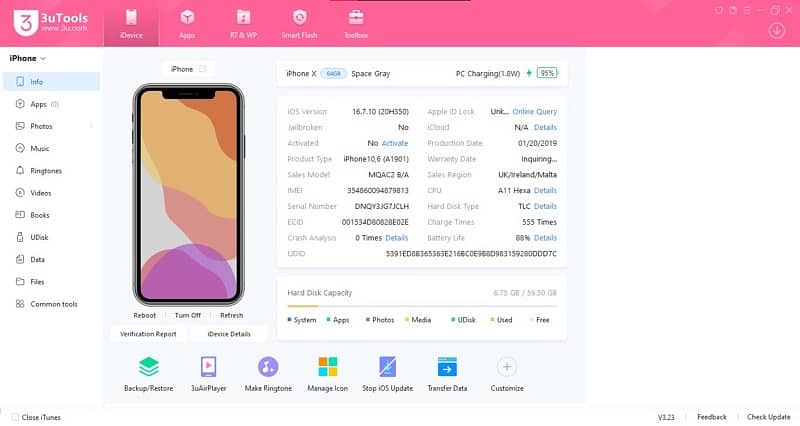 iPhone X 64gb icloud unlocked bypass All Apps work non pta space grey 16