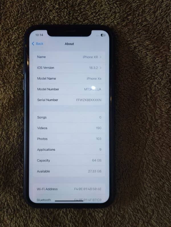 iPhone XR 64GB ROOM 82 % Battery HEALTH NON PTA 1
