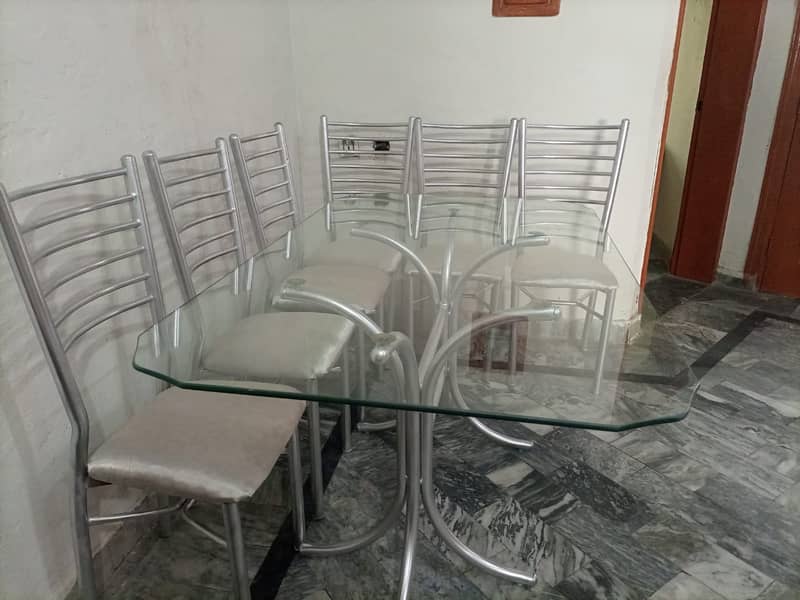 Glass Dinning Table with Chairs 1