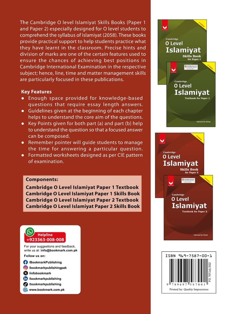 Cambridge O Level Islamiyat – Skills Book for Paper 2 (3rd Edition) 1