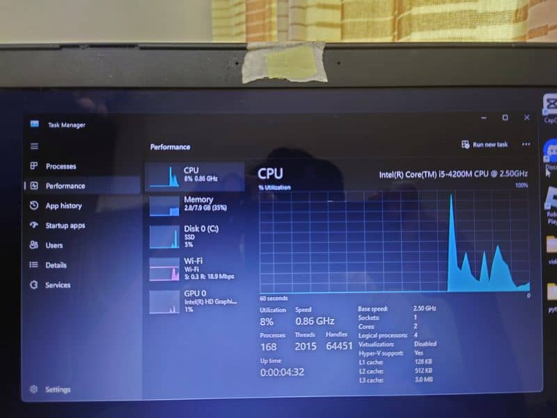 HP core i5 4th laptop 8gb ram 256 ssd 0