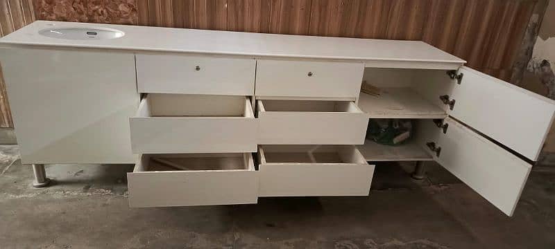 High-Quality MDF Credenza with Corian Top & Porta Fixtures – For Sale 2