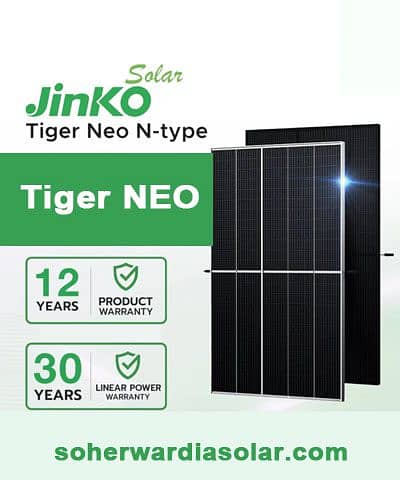 Jinko Solar panel  N type 585-610 W bifacial 0
